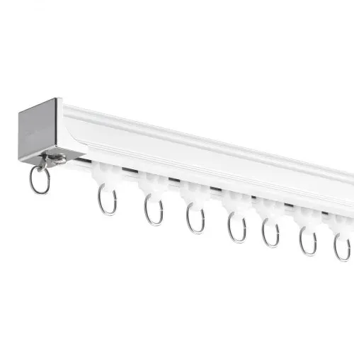 VEVOR Schiebe-Deckenvorhangschienensystem Set 1,8 m Raumteiler-Gardinenschiene Halterung zur Decken-/Wandmontage für Wohnzimmer Schlafzimmer mit Haken & Hardware & 2 Schienen, weiß 1810 x 68 x 46 mm – Bild 9