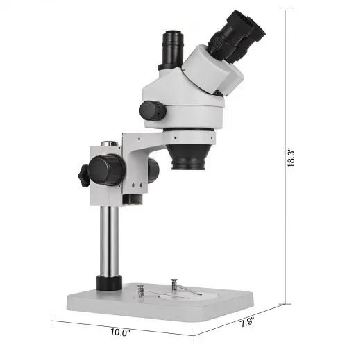 VEVOR 3.5X-90X Simul Focal digital Zoom Stereo Microscope Al-Zn-Legierung 360 Grad Drehbar Trinokulares Stereomikroskop Labor MikroskopKameraverbindung unterstützen justierbar Säulenständer Zubehör – Bild 7