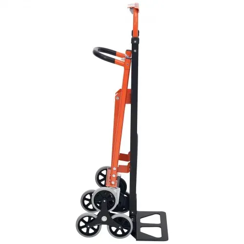 VEVOR 3-in-1 Treppensackkarre, Sackkarre max. Traglast 350 kg, klappbare Transportkarre mit Griff & Rädern, Treppensteiger-Transportwagen, Stapelkarre, Treppensteigerwagen, Orange & Silber – Bild 10