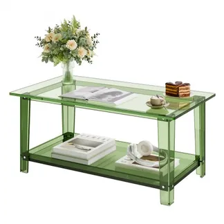 VEVOR Couchtisch Sofatsich aus Acryl, 2-stufiger Beistelltisch mit Ablagefläche, moderner rechteckiger Arcyltisch ideal für Esszimmer Kücheninsel Restaurant Büro, 50 x 80 x 40 cm (Grün) VEVOR Couchtisch Sofatsich aus Acryl, 2-stufiger Beistelltisch mit Ablagefläche, moderner rechteckiger Arcyltisch ideal für Esszimmer Kücheninsel Restaurant Büro, 50 x 80 x 40 cm (Grün)
