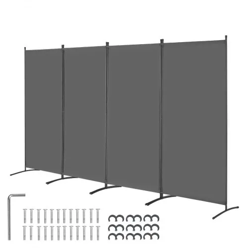 VEVOR Raumteiler 4 Paneele Paravent 3464 x 1840 x 520 mm, faltbarer Sichtschutz & tragbarer Trennwandteiler zur Raumtrennung, freistehende Raumteiler für Büro Schlafzimmer Arbeitszimmer, Grau VEVOR Raumteiler 4 Paneele Paravent 3464 x 1840 x 520 mm, faltbarer Sichtschutz & tragbarer Trennwandteiler zur Raumtrennung, freistehende Raumteiler für Büro Schlafzimmer Arbeitszimmer, Grau