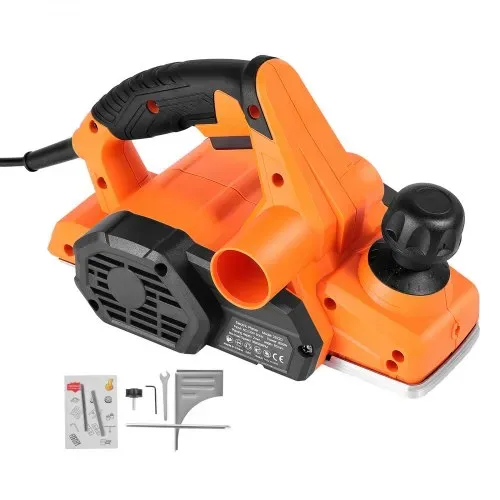 VEVOR Elektrohobel, 82 mm Schnittbreite, 650 W, 16800 U/min, Handhobel für Holz, mit einstellbarer Schnitttiefe, 2 Klingen, für Holzbearbeitung, Holzfasen, Heimwerkerarbeiten, Hobelmaschine – Bild 8
