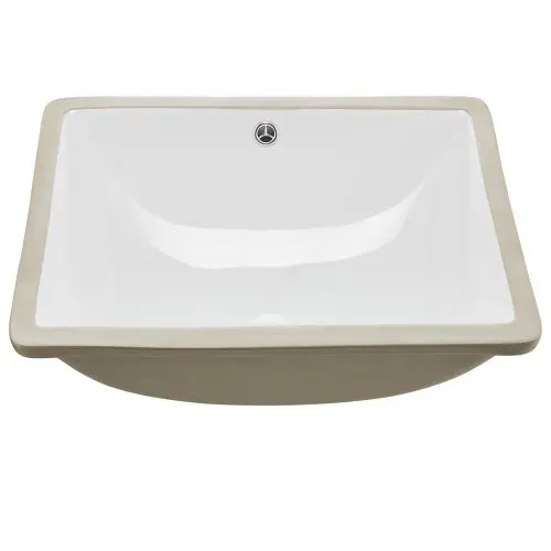 VEVOR Unterbauwaschbecken Handwaschbecken 515 x 385 mm rechteckiges Spülbecken aus Keramik mit Überlaufloch, moderne Unterbauspüle Küchenspüle für kleine Räume, Badezimmerwaschbecken Weiß – Bild 8