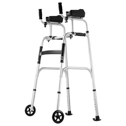 VEVOR 2-in-1-Gehhilfe, zusammenklappbar, mit abnehmbaren Armlehnen, höhenverstellbar, zusammenklappbar, mit 5-Zoll-Vollrädern, leichtes Aluminium | Mobilitätshilfe mit Vorderrädern für ältere und behinderte Menschen, 204 kg – Bild 8