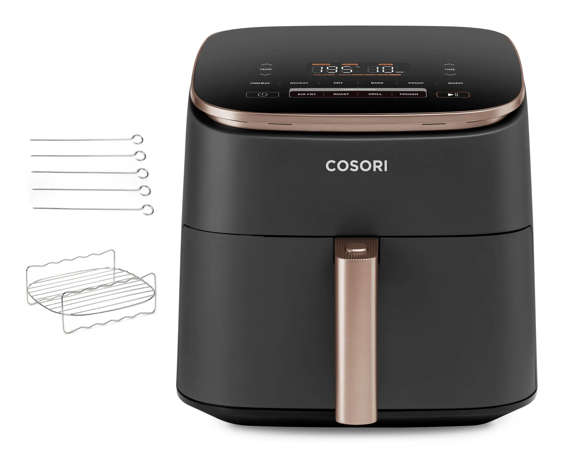 Cosori Turbo Blaze Chef Edition Einzelbild 6 l Eigenständig 1725 W Heißluftfritteuse Schwarz, Rosa-Goldfarben – Bild 3