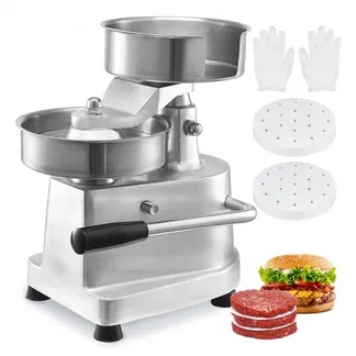 VEVOR Kommerzieller Burger-Patty-Maker, 150 mm/6 Zoll Hamburger-Rindfleisch-Patty-Maker, robuste, lebensmittelechte Edelstahlschüssel-Burgerpresse, Küchen-Fleischformmaschine mit 1000 Stück Patty-Papi VEVOR Kommerzieller Burger-Patty-Maker, 150 mm/6 Zoll Hamburger-Rindfleisch-Patty-Maker, robuste, lebensmittelechte Edelstahlschüssel-Burgerpresse, Küchen-Fleischformmaschine mit 1000 Stück Patty-Papi