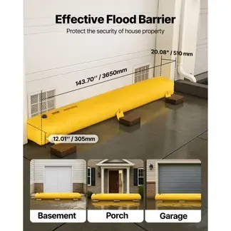 VEVOR Flutbeutel, Wiederverwendbare PVC-Wasserableitungsrohre, leicht, mit ausgezeichneter wasserdichter Wirkung, verwendet für Türen, Garagen, Gelb VEVOR Flutbeutel, Wiederverwendbare PVC-Wasserableitungsrohre, leicht, mit ausgezeichneter wasserdichter Wirkung, verwendet für Türen, Garagen, Gelb