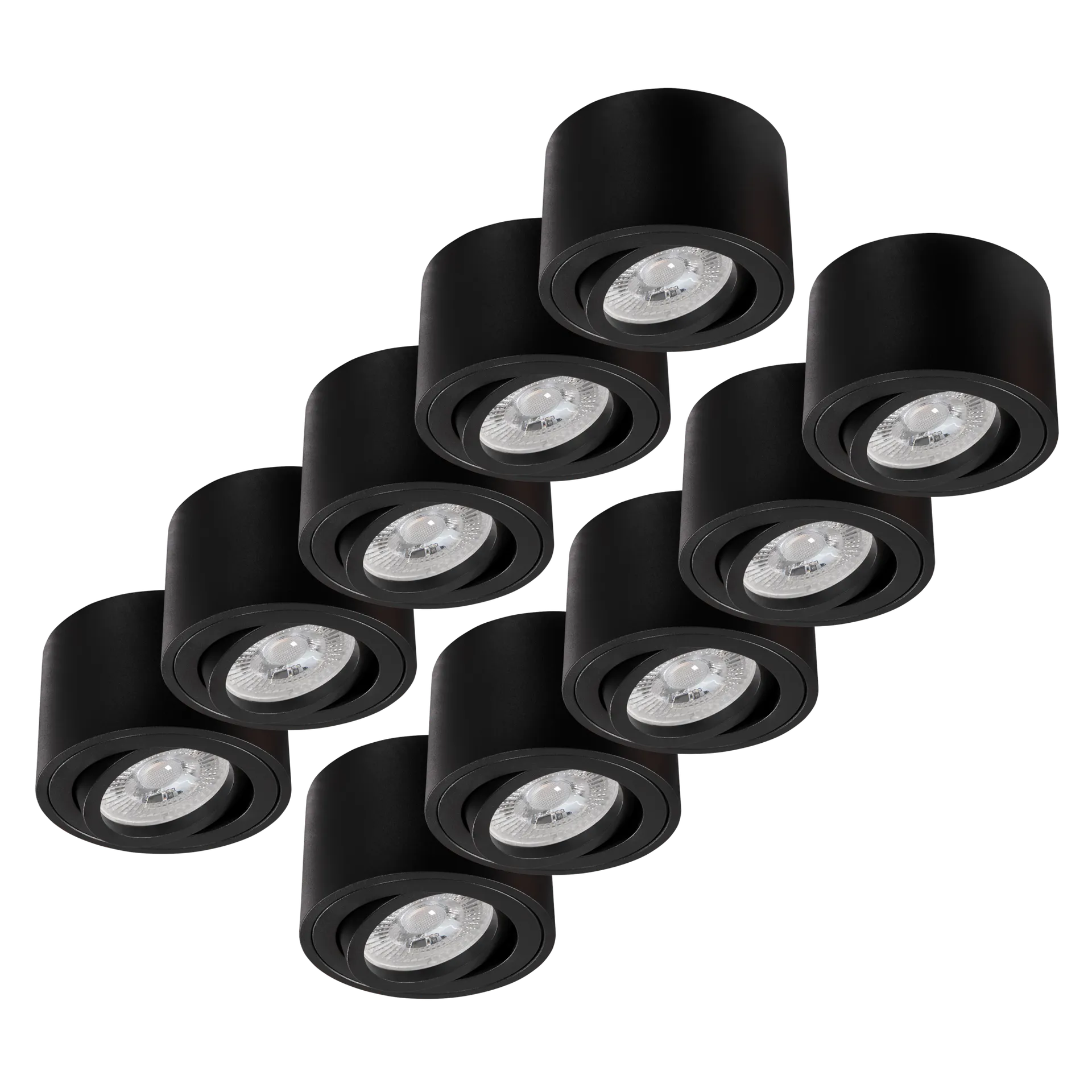 LED-Aufbauleuchte McShine, 5W, 400Lumen, 3000K, ØxH 80x50mm, schwarz, 10er-Pack LED-Aufbauleuchte McShine, 5W, 400Lumen, 3000K, ØxH 80x50mm, schwarz, 10er-Pack