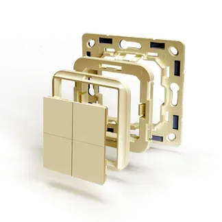 Shelly · Plug & Play Zubehör · „BLU Wall Switch 4 Adapter Busch-Jaeger“ · Weiß Shelly · Plug & Play Zubehör · „BLU Wall Switch 4 Adapter Busch-Jaeger“ · Weiß