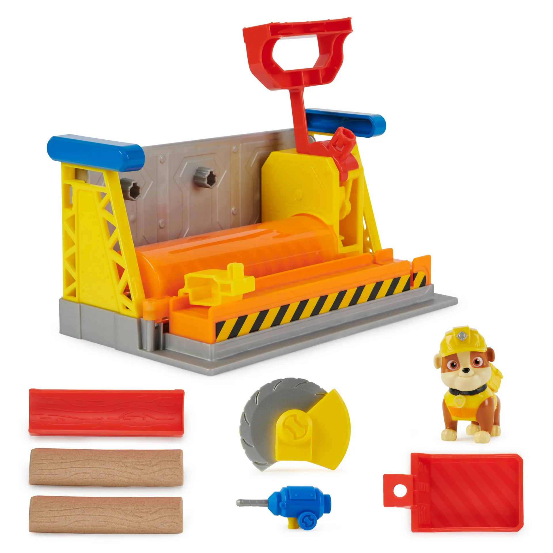 Rubble & Crew – Werkstatt Spielset mit 2 Werkzeug-Aufsätzen, 1 Rubble Hundefigur, 85g Kinetic Sand Build-it Sand und 1 Sandform Rubble & Crew – Werkstatt Spielset mit 2 Werkzeug-Aufsätzen, 1 Rubble Hundefigur, 85g Kinetic Sand Build-it Sand und 1 Sandform
