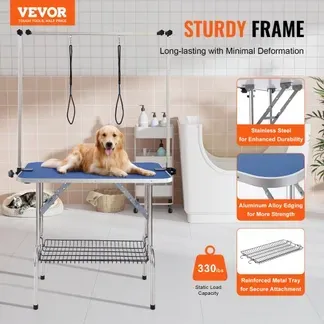 VEVOR Trimmtisch 1060x616x1701mm Schertisch Edelstahl Hundepflegetisch 150kg Tragfähigkeit Frisiertisch Hund Faltbar Tierpflegetisch 914,4×609,6mm Desktop Ideal für Baden Trimmen Trocknen Bürsten VEVOR Trimmtisch 1060x616x1701mm Schertisch Edelstahl Hundepflegetisch 150kg Tragfähigkeit Frisiertisch Hund Faltbar Tierpflegetisch 914,4×609,6mm Desktop Ideal für Baden Trimmen Trocknen Bürsten