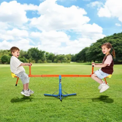 VEVOR Kinderwippe, 45,4 kg Tragkraft pro Sitz, Gartenwippe mit 3-zackigen Stützbeinen, Schaukelwippe, Karussellwippe, 360 Grad drehbar, Spielplatzgerät für Kinder ab 3 Jahren, 1905x620x660 mm – Bild 7
