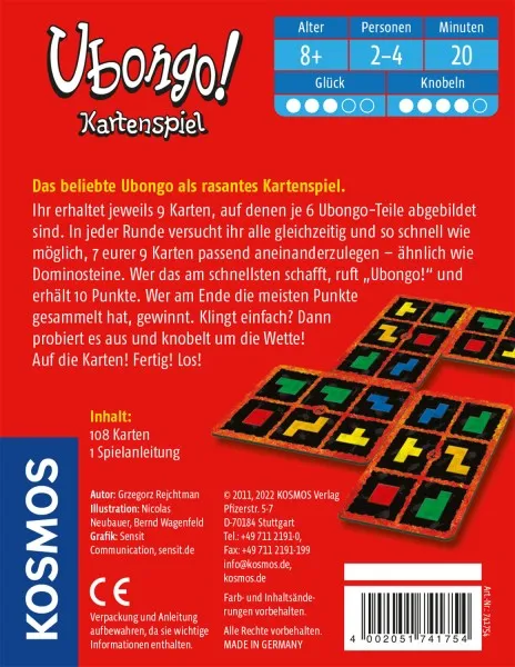 Kosmos Ubongo - Kartenspiel Rasant und Clever – Bild 2