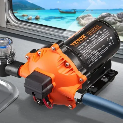 VEVOR 12-V-Membranpumpe, 18,93 L/min, 5-Kammer-DC-Wasserpumpe mit automatischem Druckschalter 40–100 PSI einstellbar, 70 PSI, 1/2 Zoll MNPT-Anschluss, für Wohnmobil, Yacht, Imbisswagen, Camper, Marine – Bild 7
