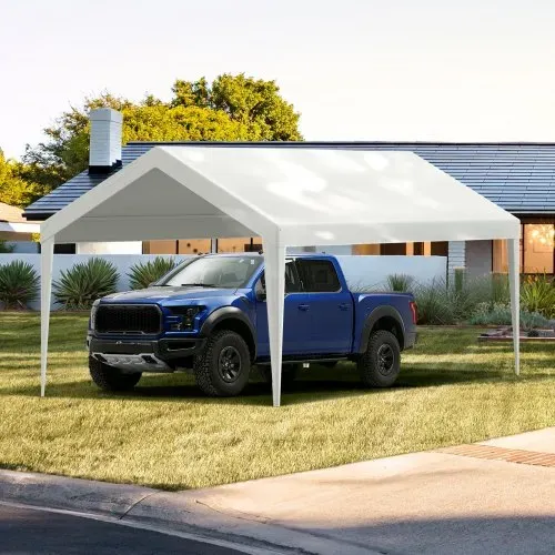 VEVOR Carport-Garagenzelt, 3 x 6 m, Garagendachzelt, wasserdicht und UV-geschützt, einfache Installation mit Spanngurten, weiß (nur Dachabdeckung, Rahmen nicht im Lieferumfang enthalten) – Bild 7