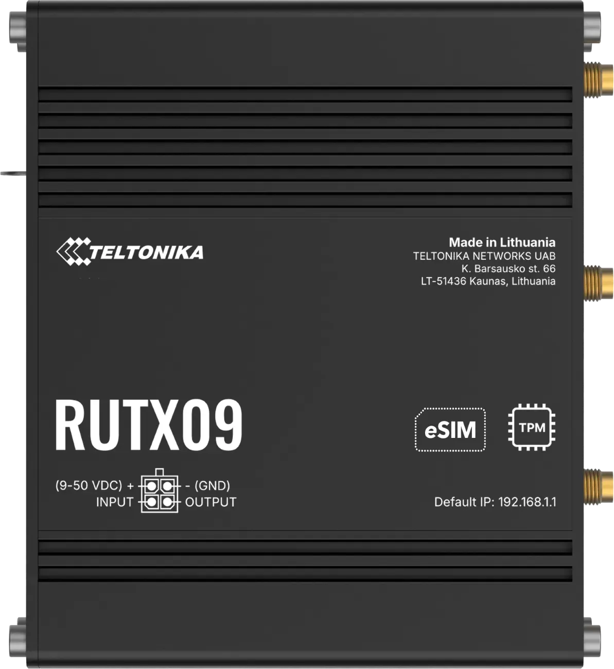 Teltonika · Router · RUTX09 · Industrial LTE Modem Router Cat6 „ONLY LAN“ 300Mbps Down/42Mbps UP Teltonika · Router · RUTX09 · Industrial LTE Modem Router Cat6 „ONLY LAN“ 300Mbps Down/42Mbps UP