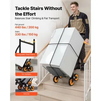 VEVOR Treppensackkarre klappbar, Sackkarre 150 kg Tragkraft, Treppensteiger mit 6 Rädern & 2 Spanngurten, Transportkarre, Treppenkarre, Stapelkarre, ideal für Haushalt, Einkauf & Lager VEVOR Treppensackkarre klappbar, Sackkarre 150 kg Tragkraft, Treppensteiger mit 6 Rädern & 2 Spanngurten, Transportkarre, Treppenkarre, Stapelkarre, ideal für Haushalt, Einkauf & Lager