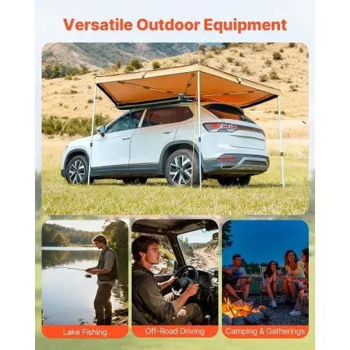 VEVOR Markise Auto, 270°-Markise, 3,19x3,07x2,10 m, Sonnensegel, wasserdicht (UV50+), inklusive Tragetasche, freistehendes Offroad-Vordach, Sonnenunterkunft für SUV, Van, LKW & Camping – Bild 5