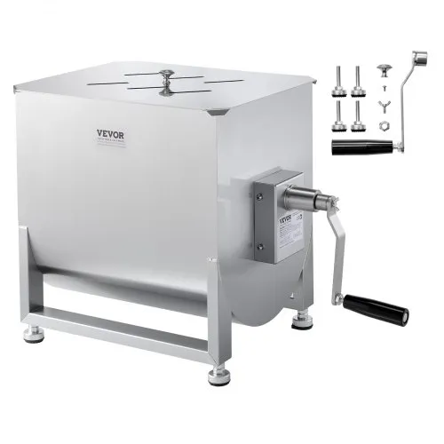VEVOR manueller Fleischmischer 40L Fleischverarbeitungsgerät (max. Mischen von 36,29 kg Fleisch), Fleischmischer aus Edelstahl, Wurstmischer mit Untersetzungsgetriebe, Handmixer für Hackfleisch VEVOR manueller Fleischmischer 40L Fleischverarbeitungsgerät (max. Mischen von 36,29 kg Fleisch), Fleischmischer aus Edelstahl, Wurstmischer mit Untersetzungsgetriebe, Handmixer für Hackfleisch