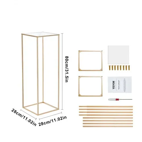 VEVOR 10er-Set Blumenhocker Eckig 28x28x80cm Blumenständer Eisen Beistelltisch Modern Blumensäule Gold-Galvanisierung Pflanzenhocker Pflanzenständer Metallständer für Dekoration von Bars Hotels Cafés – Bild 8