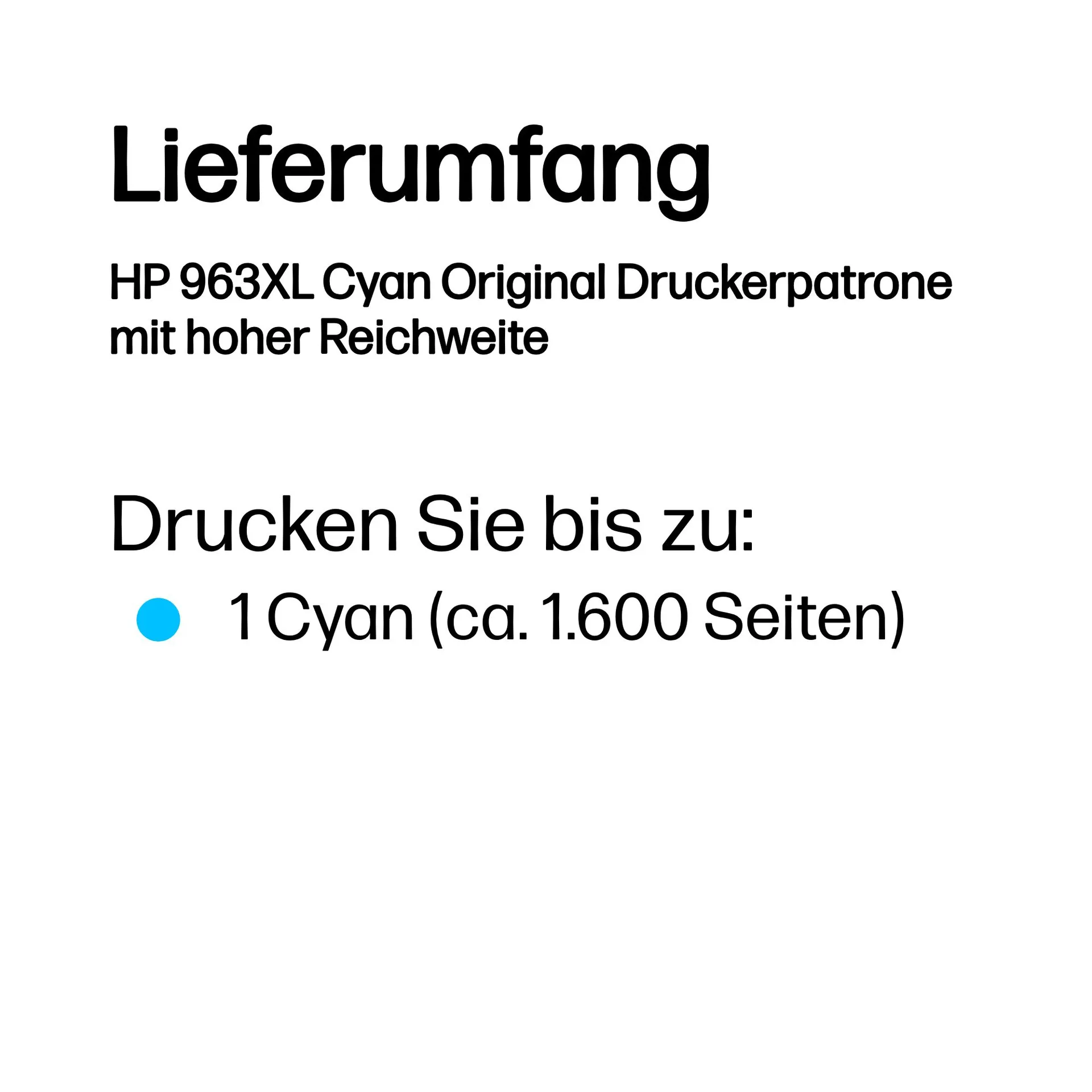 HP 963XL Cyan Original Druckerpatrone mit hoher Reichweite – Bild 2