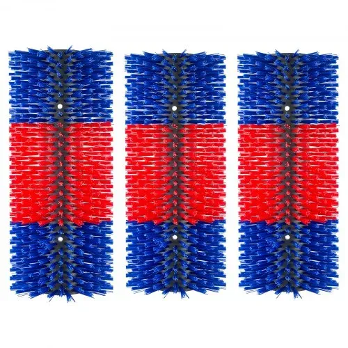 VEVOR Kratzbürste 43x19 cm, Viehbürste 3 Stk. inkl. 12 Schrauben, Rinderkratzer zur Linderung von Rückenjucken, Massage-& Pflege-Kratzwerkzeug für Pferde, Rinder, Schafe & Schweine, Blau&Rot – Bild 8