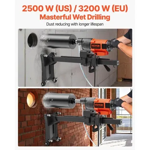 VEVOR Diamant Bohranlage 2500 W Diamantkernbohrmaschine Kernbohrgerät 0-750 U/min Kernbohrmaschine, 26 cm Magnetbohrmaschine Geeignet zum Bohren von Stahlbeton, Marmor usw. – Bild 2