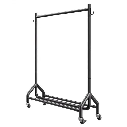 VEVOR Kleiderständer Garderobenständer rollbar mit Kleiderstange & seitlichen Haken, bis 90 kg belastbar, robuster Kleiderständer aus Karbonstahl ideal für Schlafzimmer Waschküche Wohnzimmer – Bild 9