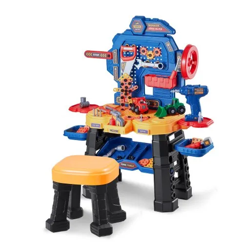 VEVOR Kinder-Werkbank, 181-teilig, Werkzeugbank mit realistischen Werkzeugen und elektrischer Bohrmaschine, Bauwerkzeuge für Kinder, Kleinkind-Werkbank-Lernspielzeug für Kinder ab 3 Jahren VEVOR Kinder-Werkbank, 181-teilig, Werkzeugbank mit realistischen Werkzeugen und elektrischer Bohrmaschine, Bauwerkzeuge für Kinder, Kleinkind-Werkbank-Lernspielzeug für Kinder ab 3 Jahren