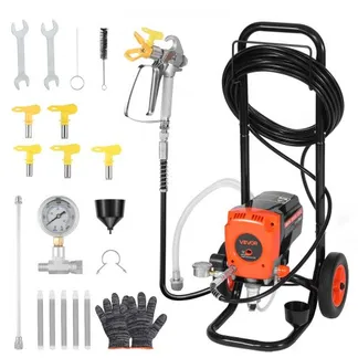VEVOR Airless-Farbspritzgerät Sprühgerät mit Standfuß 900 W 3300 psi, Farbsprühsystem mit Reinigungsbürste & Schlauch & Verlängerungsstange & Düsen, Farbsprühgerät für Wohnungen, Gebäude VEVOR Airless-Farbspritzgerät Sprühgerät mit Standfuß 900 W 3300 psi, Farbsprühsystem mit Reinigungsbürste & Schlauch & Verlängerungsstange & Düsen, Farbsprühgerät für Wohnungen, Gebäude