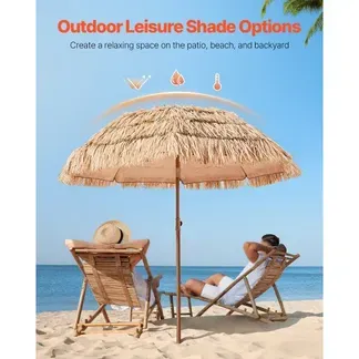VEVOR Strohschirm Hawaii, 2 m Strohschirm neigbar, Strandschirm mit PP-Stroh & 8 Metallstreben, Gartenschirm, Marktschirm, Terrassenschirm für Strand, Terrasse, Poolrand, Hinterhof & Garten VEVOR Strohschirm Hawaii, 2 m Strohschirm neigbar, Strandschirm mit PP-Stroh & 8 Metallstreben, Gartenschirm, Marktschirm, Terrassenschirm für Strand, Terrasse, Poolrand, Hinterhof & Garten