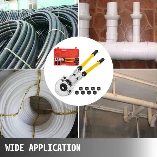 VEVOR Presszange U16, U20, U25, U32, TH16, TH20, TH26, TH32 mm, Crimpzange Presszange 6 T Druckkraft, Rohrpresszange mit um 360° Drehbarem Kopf und Ergonomischem Griff, Rohrcrimpzange Tragbar Ø16-32 m – Bild 6