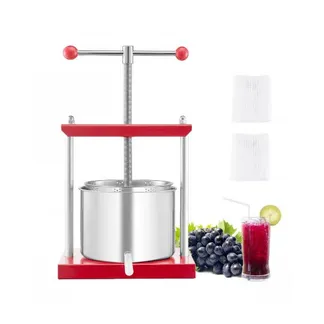 VEVOR Obstweinpresse Obstmühle Apfelmühle (6 L) mit 2 Edelstahlfässer, manueller Entsafter, Apfelweinpresse Apfelpresse Traubenpresse Olivenölpresse Saftpresse mit T-Griff für Küche Zuhause VEVOR Obstweinpresse Obstmühle Apfelmühle (6 L) mit 2 Edelstahlfässer, manueller Entsafter, Apfelweinpresse Apfelpresse Traubenpresse Olivenölpresse Saftpresse mit T-Griff für Küche Zuhause