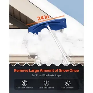 VEVOR Schneedachrechen, 60 cm Klinge aus PP, 118–555 mm verstellbarer Schneeschieber mit Rädern, Schneeräumwerkzeug mit rutschfestem Griff, Hausdachrechen zum Entfernen von Laub & Schnee VEVOR Schneedachrechen, 60 cm Klinge aus PP, 118–555 mm verstellbarer Schneeschieber mit Rädern, Schneeräumwerkzeug mit rutschfestem Griff, Hausdachrechen zum Entfernen von Laub & Schnee