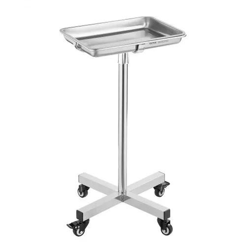 VEVOR Laborwagen Servierwagen Edelstahl mit abnehmbaren Tabletts aus Edelstahl Tragkraft bis 16 kg, einstellbare Höhe 64-101cm, medizinisches Tablett für Spa Salon Klinik Körperpflege Silber VEVOR Laborwagen Servierwagen Edelstahl mit abnehmbaren Tabletts aus Edelstahl Tragkraft bis 16 kg, einstellbare Höhe 64-101cm, medizinisches Tablett für Spa Salon Klinik Körperpflege Silber