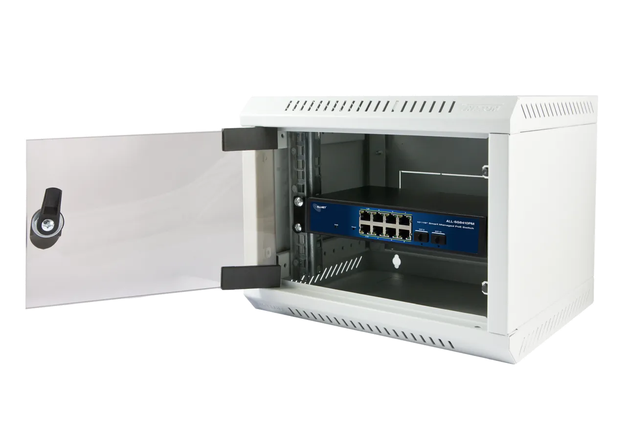 ALLNET Switch smart managed Layer2 10 Port • 8x 1 GbE • PoE Budget 240 Watt • 8x PoE at / 2x PoE bt • 2x SFP • Lüfterlos , 19″ • ALL-SG8410PM ALLNET Switch smart managed Layer2 10 Port • 8x 1 GbE • PoE Budget 240 Watt • 8x PoE at / 2x PoE bt • 2x SFP • Lüfterlos , 19″ • ALL-SG8410PM