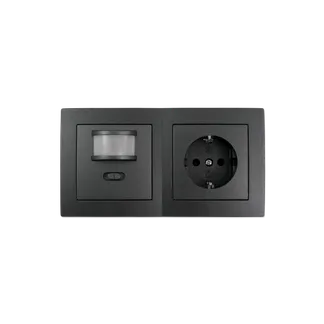 Schalter und Steckdosen Set McPower Flair “PIR“ anthrazit, 3-teilig Schalter und Steckdosen Set McPower Flair “PIR“ anthrazit, 3-teilig
