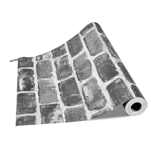 VEVOR Tapete selbstklebend, 45 cm x 10 m, Wandtapete, Klebefolie mit grauer Ziegeloptik, Möbelfolie, Möbelaufkleber, dekorative Vinylrolle für Schlafzimmer, Küche, Büro, Badezimmer, Schreibtisch – Bild 9