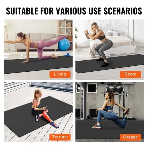 VEVOR Trainingsmatte, rutschfeste, hochdichte Premium-Yogamatte, Trainings-Yogamatte für Männer und Frauen, Fitness- und Trainingsmatte mit Tasche und Tragegurt, für alle Arten von Heim-Yoga, Pilates und Bodentraining (3 x 1,8 m) – Bild 5