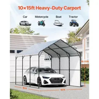 VEVOR Zeltgarage 3×4,5×3,15 m, Garagenzelt, Carport mit verzinktem Stahlrahmen & Dach, Autozelt mit abnehmbaren Seitenwänden, Mehrzweck-Autounterstand für Pickup, Boot, Auto & Traktoren VEVOR Zeltgarage 3×4,5×3,15 m, Garagenzelt, Carport mit verzinktem Stahlrahmen & Dach, Autozelt mit abnehmbaren Seitenwänden, Mehrzweck-Autounterstand für Pickup, Boot, Auto & Traktoren