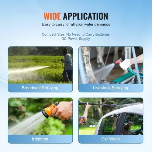 VEVOR Wassermembranpumpe, 12 V DC, 5,5 GPM Durchfluss, 70 PSI Nenndruck (40–100 PSI einstellbar), 1/2 Zoll MNPT selbstansaugende Sprühpumpe mit Druckschalter für Wohnmobil, Camper, Marine, Boot, Rasen, FCC-zertifiziert – Bild 5