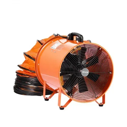 VEVOR Bauventilator 592-W-AC-Motor Baugebläse 2850 U/min Baulüfter Gebläse 5175 CFM (8792 m3/h) Axiallüfter 5 m Schlauch Axialgebläse 79 dB Geräuschpegel Industrielüfter IP44 – Bild 8