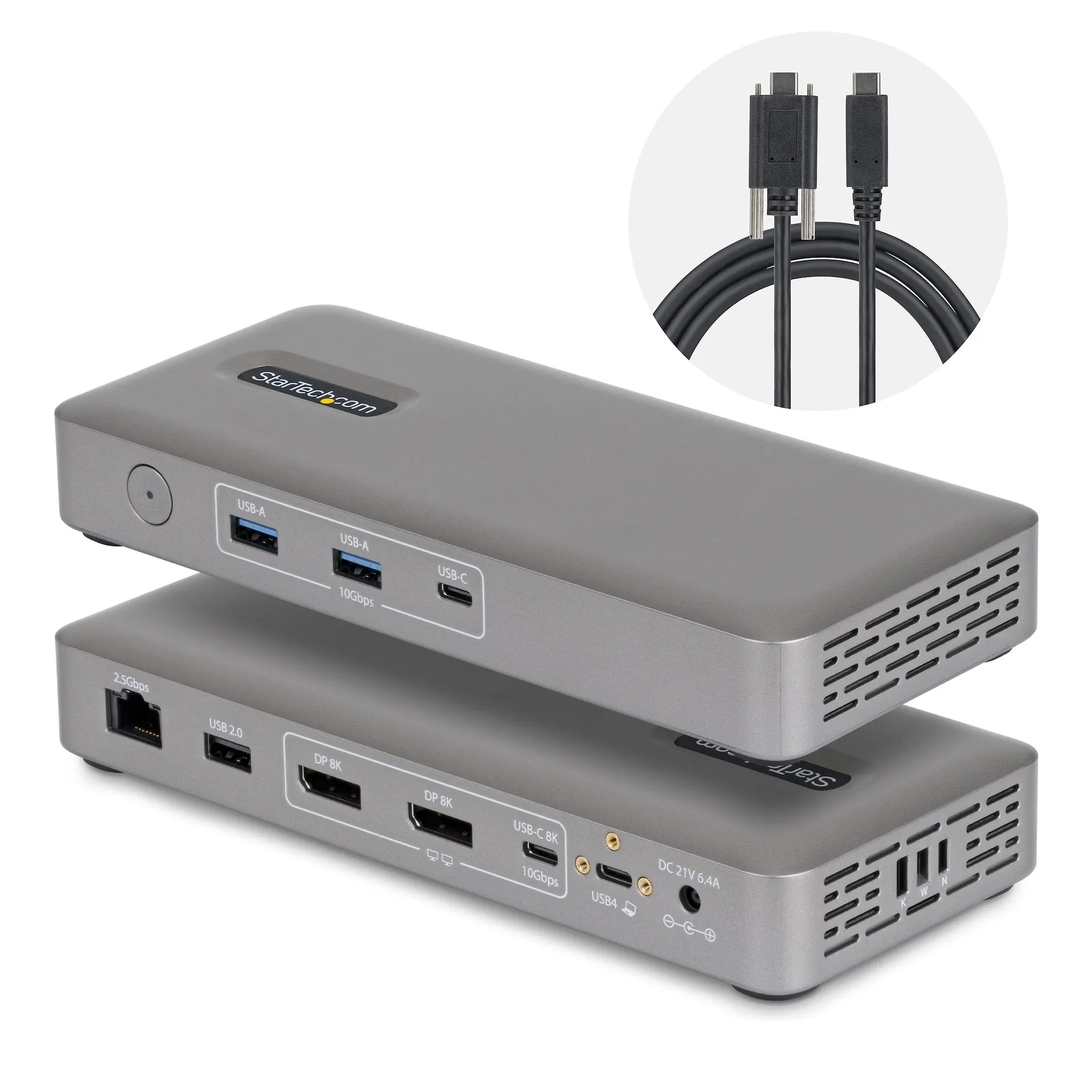 StarTech.com USB4 Dockingstation, treiberloser Dual 4K für macOS und Windows, Universelles USB-C Dock mit 100W Ladefunktion und 2,5GbE StarTech.com USB4 Dockingstation, treiberloser Dual 4K für macOS und Windows, Universelles USB-C Dock mit 100W Ladefunktion und 2,5GbE