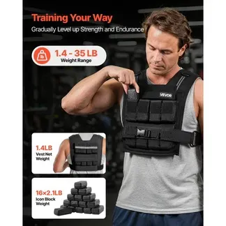 VEVOR Verstellbare Gewichtsweste mit 16 Gewichtsblöcken à 0,95 kg, Trainingsweste mit Schulterpolstern und Reflexstreifen, Gewichtsweste für Krafttraining, Joggen, Fitness und Workouts Outdoor VEVOR Verstellbare Gewichtsweste mit 16 Gewichtsblöcken à 0,95 kg, Trainingsweste mit Schulterpolstern und Reflexstreifen, Gewichtsweste für Krafttraining, Joggen, Fitness und Workouts Outdoor