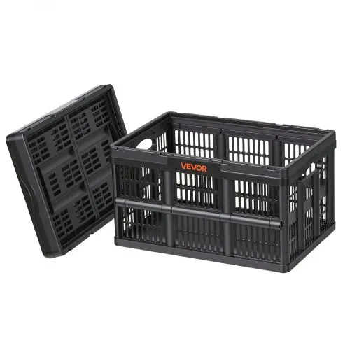 VEVOR Klappbox 45 L 3er-Pack, Faltbare Aufbewahrungsboxen aus Kunststoff, Stapelbare Klappkörbe mit Griffen, Tragkraft 15 kg pro Box, Klappkiste, Ideal für Haushaltsorganisation, Schwarz – Bild 10