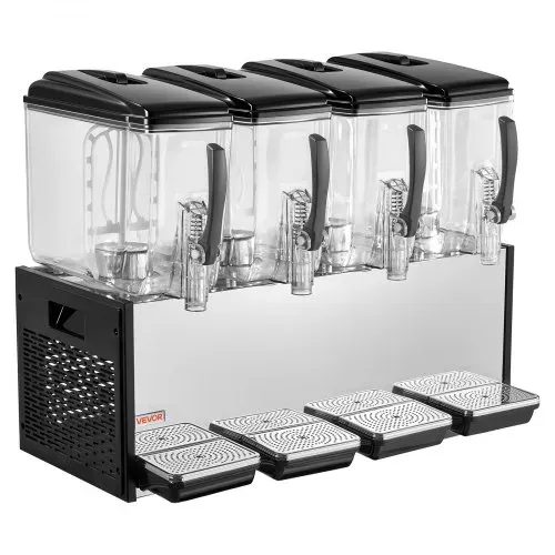 VEVOR Elektrischer Getränkespender 4 x 12 L 7-12 °C Saftspender mit PC-Behälter, für Restaurants, Hotels, Bars und Kioske, mit Rührstab für Gleichmäßige Durchmischung, Ausgabehebel und Auffangschale – Bild 10