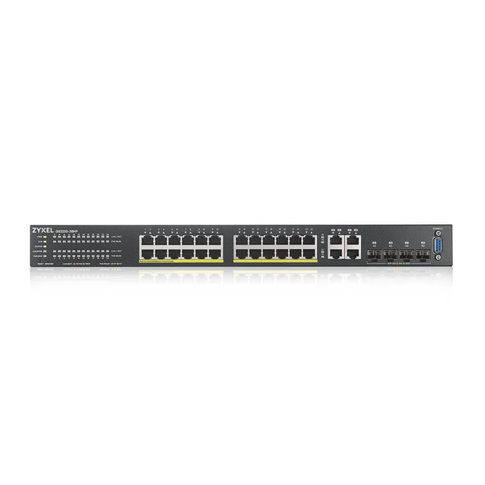 Zyxel GS2220-28HP-EU0101F Netzwerk-Switch Managed L2 Gigabit Ethernet (10/100/1000) Power over Ethernet (PoE) Schwarz – Bild 2
