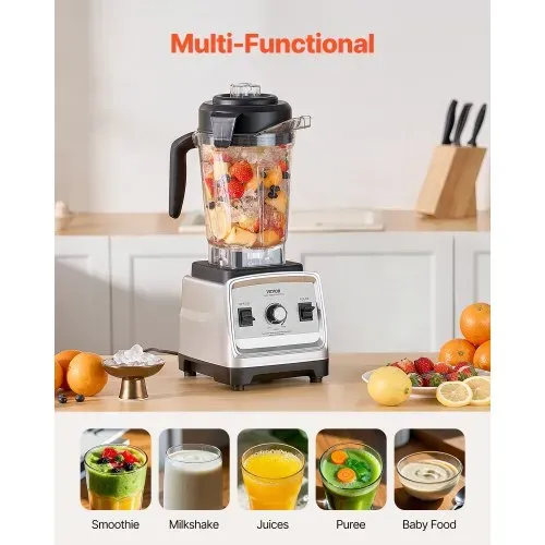 VEVOR Standmixer Smoothie Maker Blender 1600 W 2,5 L professioneller Mixer mit leistungsstarkem Motor, multifunktionaler Mixer zur Lebensmittelverarbeitung für Smoothies / Milchshakes / Säfte – Bild 3