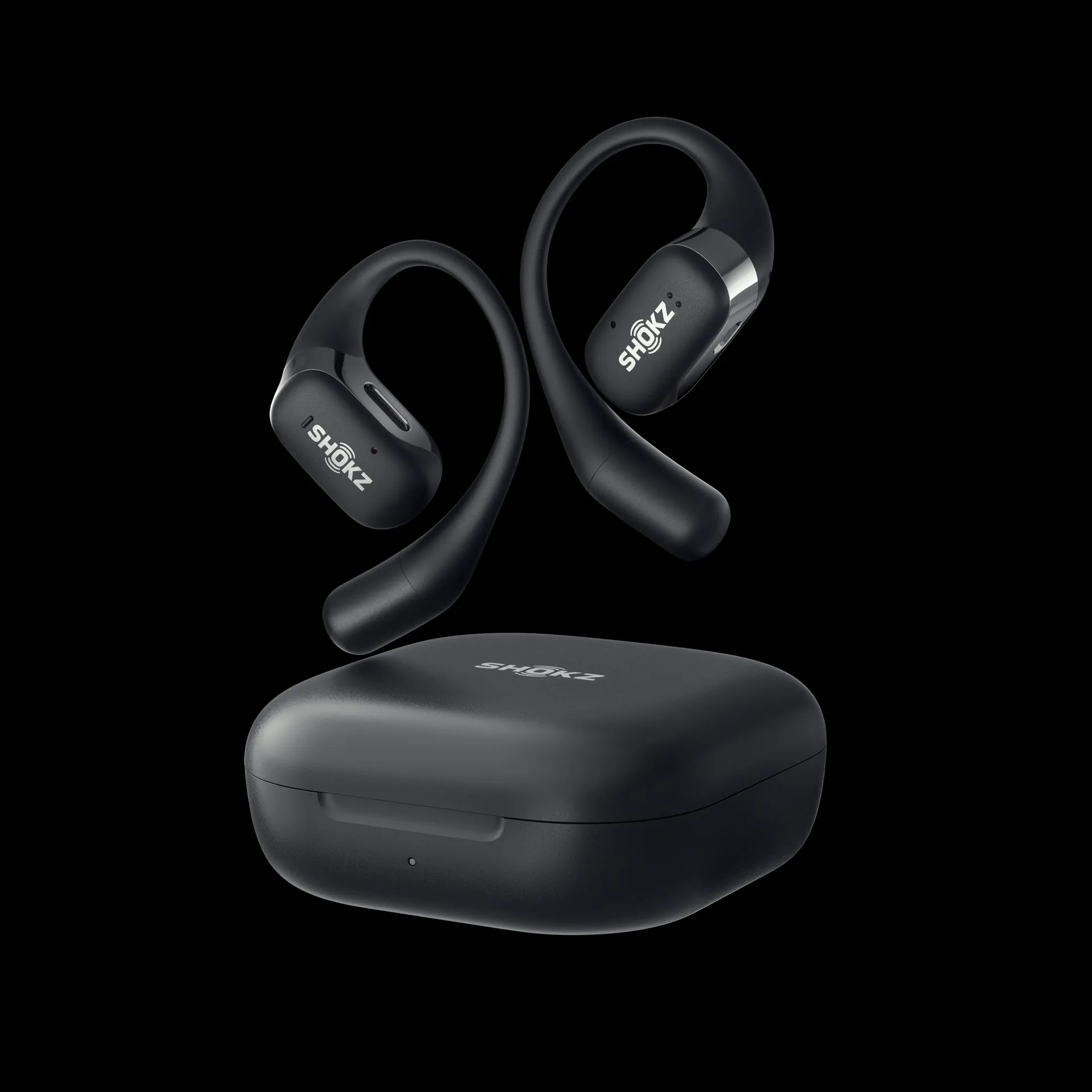 SHOKZ OpenFit Black Bluetooth Wireless Bone Conduction Headset SHOKZ OpenFit Black Bluetooth Wireless Bone Conduction Headset