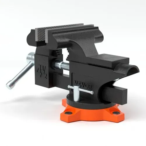 VEVOR 11,5cm Schraubstock 240° Drehbar Sphäroguss Werkbankschraubstock 1,5-4,5cm Rohrspanndurchmesser Schraubstock 8,5 cm Backenöffnung Parallelschraubstock Ideal zum Schärfen Schleifen Schneiden usw. – Bild 9